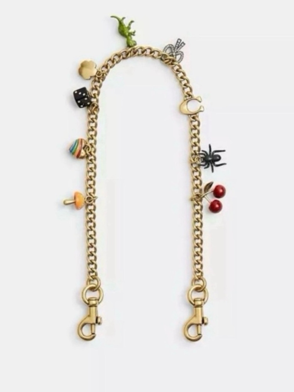 Coach Gold Charm Chain with Colorful Charms